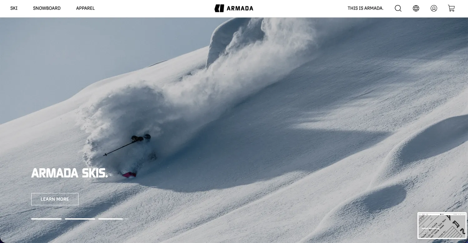 Armada Skis Shopify storefront