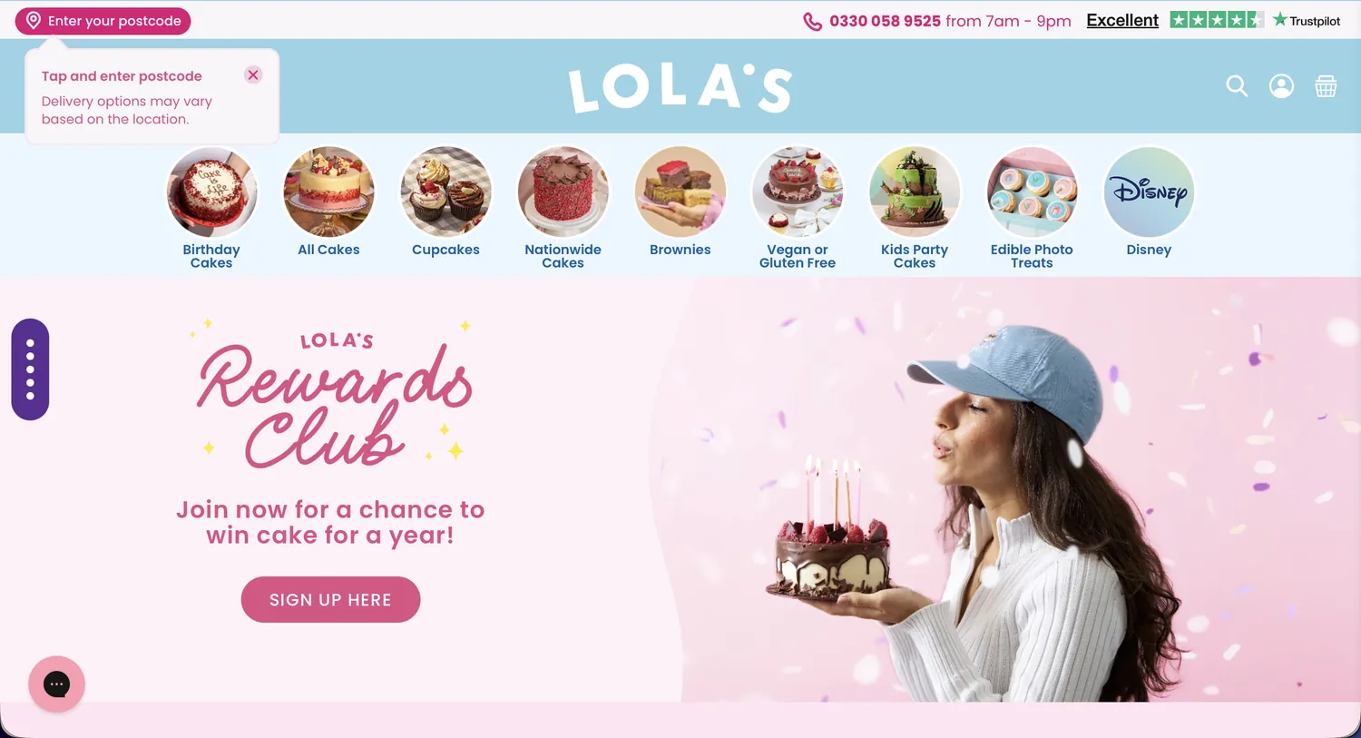 Lola's Cupcakes Shopify storefront